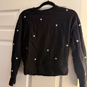 Rails Ramona Black Sweatshirt with White Heart Accents